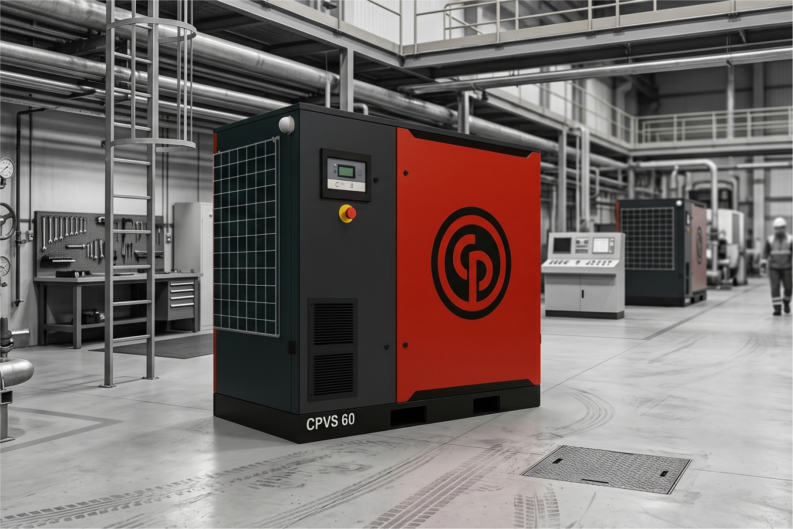 Compressor CPVS 60 Chicago Pneumatic: velocidade variável e economia real de energia para a indústria